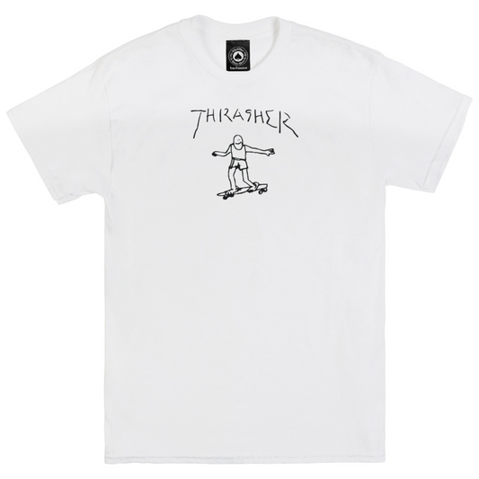 T-SHIRT THRASHER GONZ WHITE & BLACK